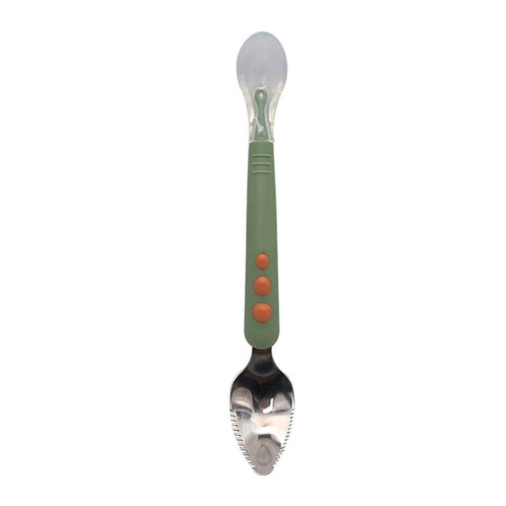 Silicone Complementary Food Spoon Double-Ended Fruit Scraper Spoon Portable Feeding Spoon