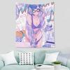Cartoon Internet Addicted Girl Hanging Cloth Office Living Room Tapestry Home Wall Decoration Tapestry