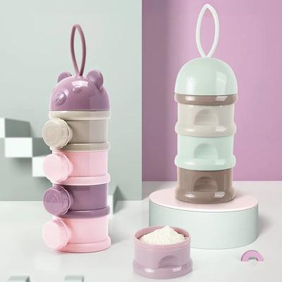 3/4-lagige tragbare Baby-Lebensmittelaufbewahrungsbox Cartoon Milchpulverspender für Kleinkinder, Snackbehälter für Säuglinge, Kinder-Lunchbox