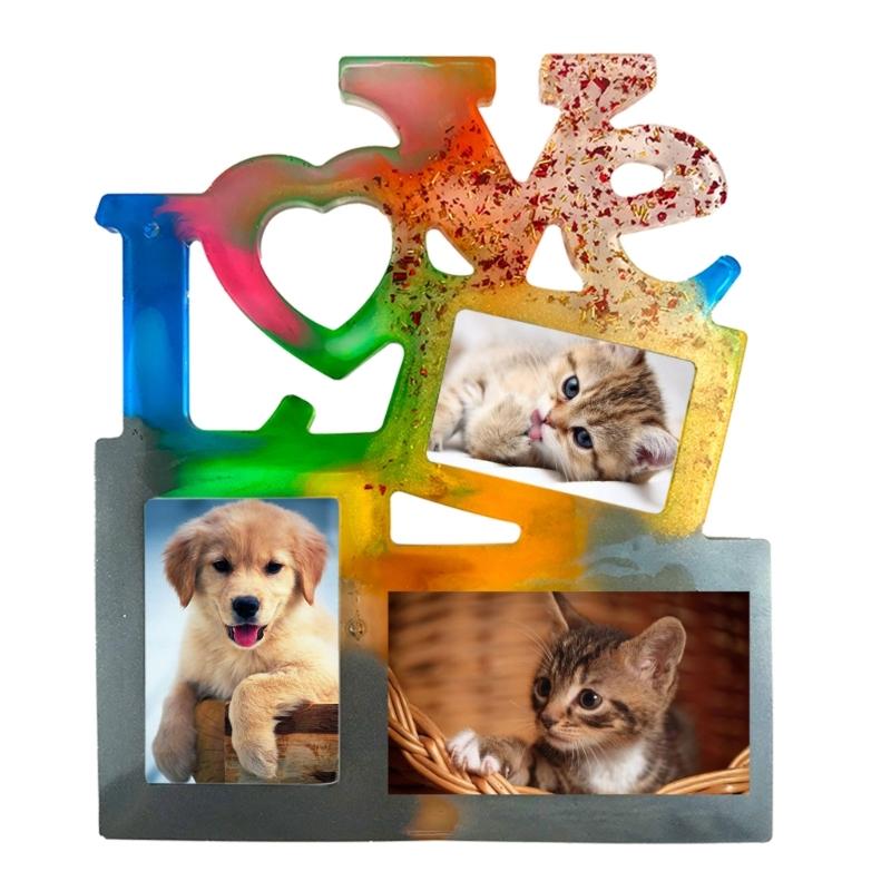 Photo Frame Decoration Silicone Mold LOVE Epoxy Jewelry Mold Resin Casting Pendant Mold Suitable for Diy Resin Crafts