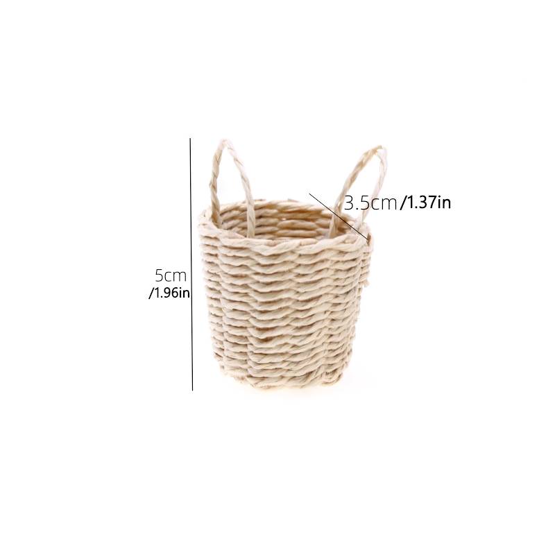 1/12 Dollhouse Simulation Bamboo Basket Chair Dustpan Dollhouse Miniature Furniture Decoration Dolls House Accessories