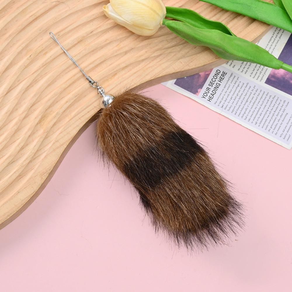 

Key Holders Animal Tails Keychain Backpack Pompom Pendants Bag Decor Plush Tail Keyring Car Charms coffee