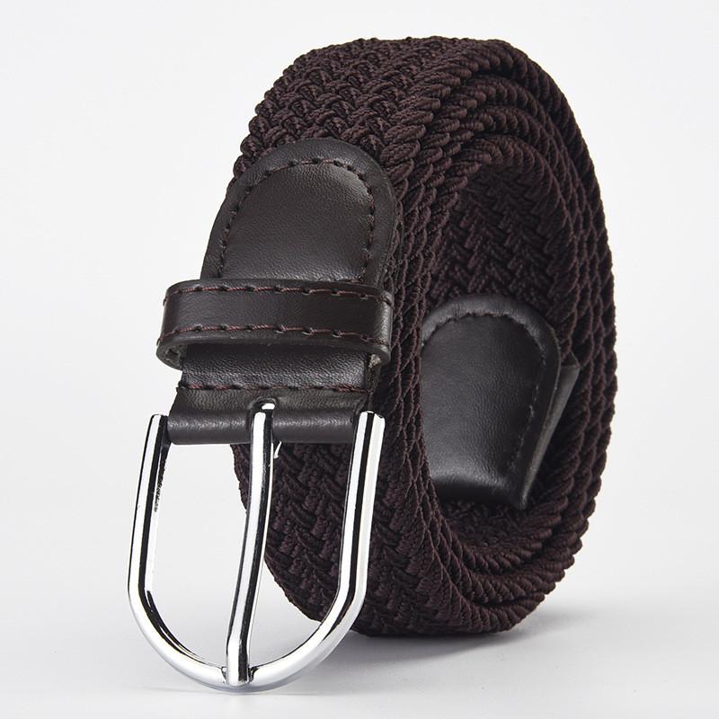 Stylish Woven Stretch Casual Mens Belt With Alloy Buckle For Fashionable Wear