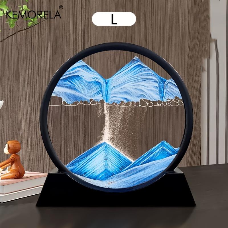 

26 см 3D движущийся песок художественная картина 12 дюймов круглое стекло океанский пейзаж песочные часы зыбучий песок ремесло струящийся песок живопись домашний декор