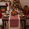 Red Christmas Table Runner Thickened Elks Tablecloth Creative Xmas Desktop Decoration  Living Room