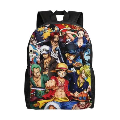 Bester Anime-Rucksack mit allen Charakteren für Männer Frauen Studenten Tagesrucksack Piratenflagge One Piece College-Umhängetasche Leicht