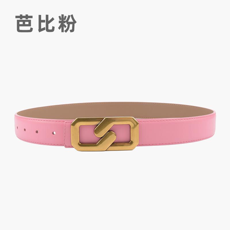

Ремень женский высококачественный кожаный женский ремень простой с джинсами джинсовая юбка широкий вариант 105cm барби розовый