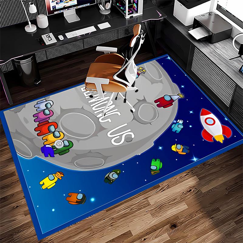 Among Us Print Area Rug-Soft,Washable Non-Slip Indoor Mat Office Chairs,Living Room,Home Office Decorative Rug