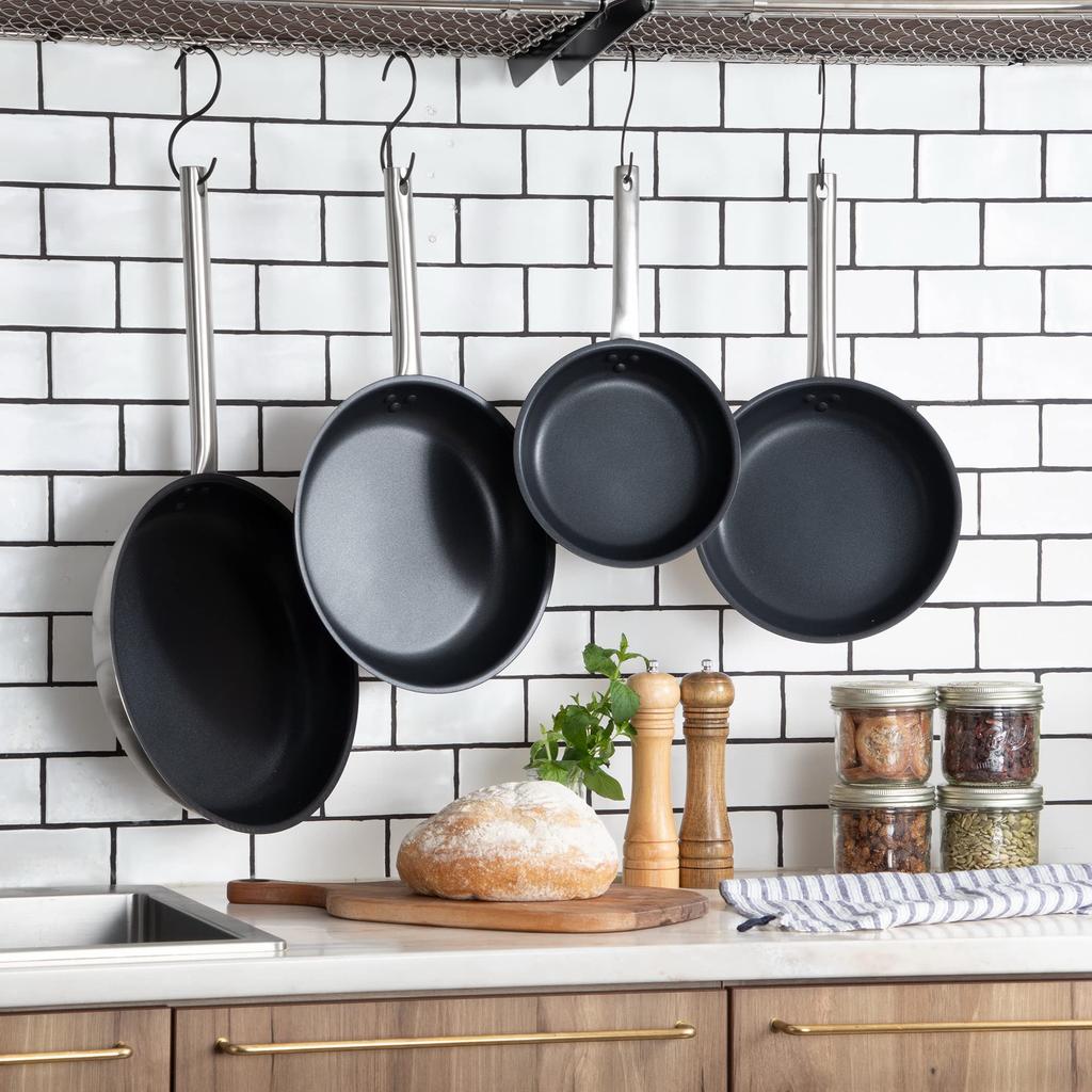 Endo Shoji Commercial Murano Induction Teflon Select Frying Pan, 28cm, Induction Compatible, 18-8 Stainless Steel with Teflon Coating (AHLV703)