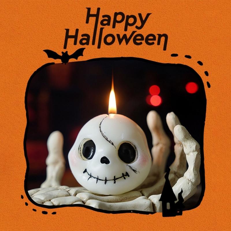 Halloween Kürbis Schädel Geisterhaft Kerze Gruselige Duftwachs Kerze Tischdekorationen Aromatherapie Kerze Heimdekorationen