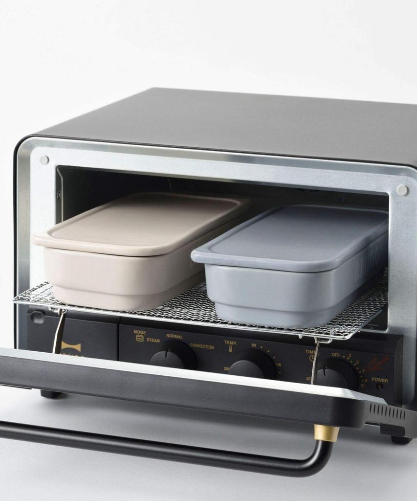 BRUNO Toaster Cooker, Medium, 360ml Capacity, Microwave and Dishwasher Safe, Ideal for Snacks and Evening Drinks, Ceramic, Blue and Gray,