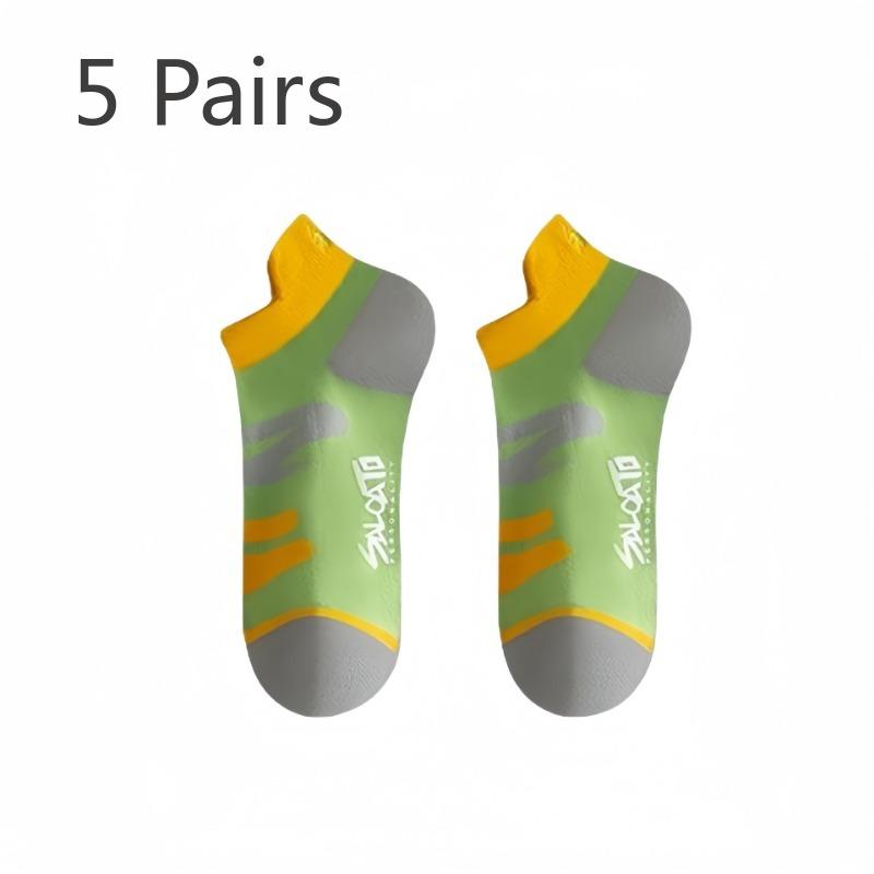 

5 пар женских тонких коротких носков-лодочек из чистого хлопка с защитой от запаха и небольшим отверстием на весну и лето 5 Pairs зелёный