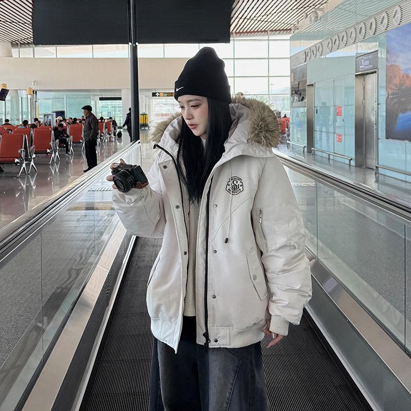 Gepolsterte Kleidung Damen Winter Neu Großer Pelzkragen Koreanische Version Locker Gepolsterte Kleidung Verdickte Warme Gepolsterte Jacke