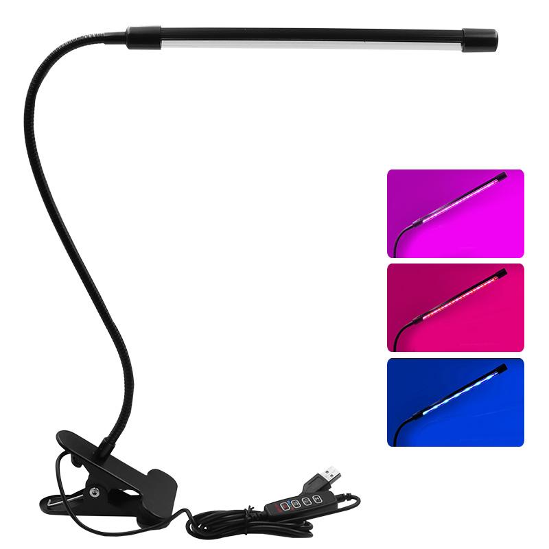 

USB светодиодный светильник для выращивания растений в помещении, сад, 10 уровней регулировки яркости, светильник для выращивания растений, полный спектр, настройка таймера, гидропонная теплица, 3 ч/9 ч/12 ч USB