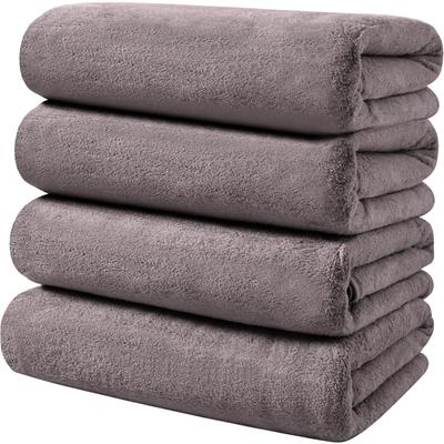 AYO Bath Instant Set of High Quick Soft To the Smoked Coffee Towels, Fluffy, Hotel-Style, Large, Absorbency, 60120cm, 4, Microfiber, Absorption,