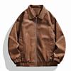 2025 Men's Retro PU Leather Motorcycle Bomber Jacket