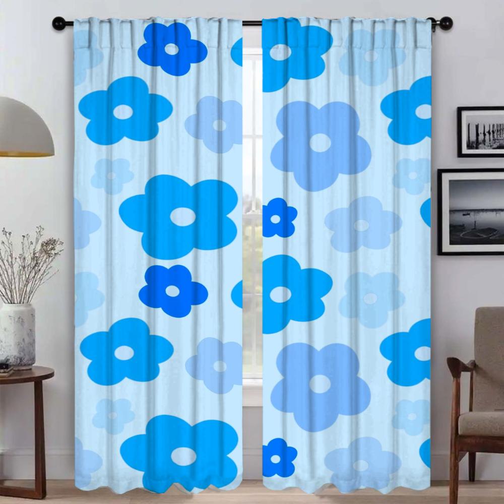 Tiul do Sypialni Urocze Kwiaty Moskitiera Zasłony do Osłon Kamerowych Zasłony Zaciemniające 2 Sztuki Kurtyna Dzieląca do Salonu