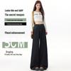 Women's Black and Gold High-Waisted Wide-Leg Denim Pants - 2025 Early Autumn Design