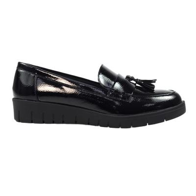 Womens/Ladies Vella Patent Faux Leather Loafers