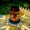 1PC Iron Solar Lantern Outdoor Solar Powered Garden Light Pathway Patio Yard Balcony Decorative Weatherproof Landscape Lighting