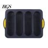 Baguette Baking Mold 4 Grids Food Grade Tray Silicone Anti-scalding Bread for Restaurant