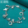 925 Sterling Silver Pendant Bracelets Wedding Fashion Jewelry