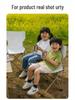 Khaki Portable Outdoor Folding Table and Chair Set with Storage Bag for Camping, Picnics, and Forest Parties.