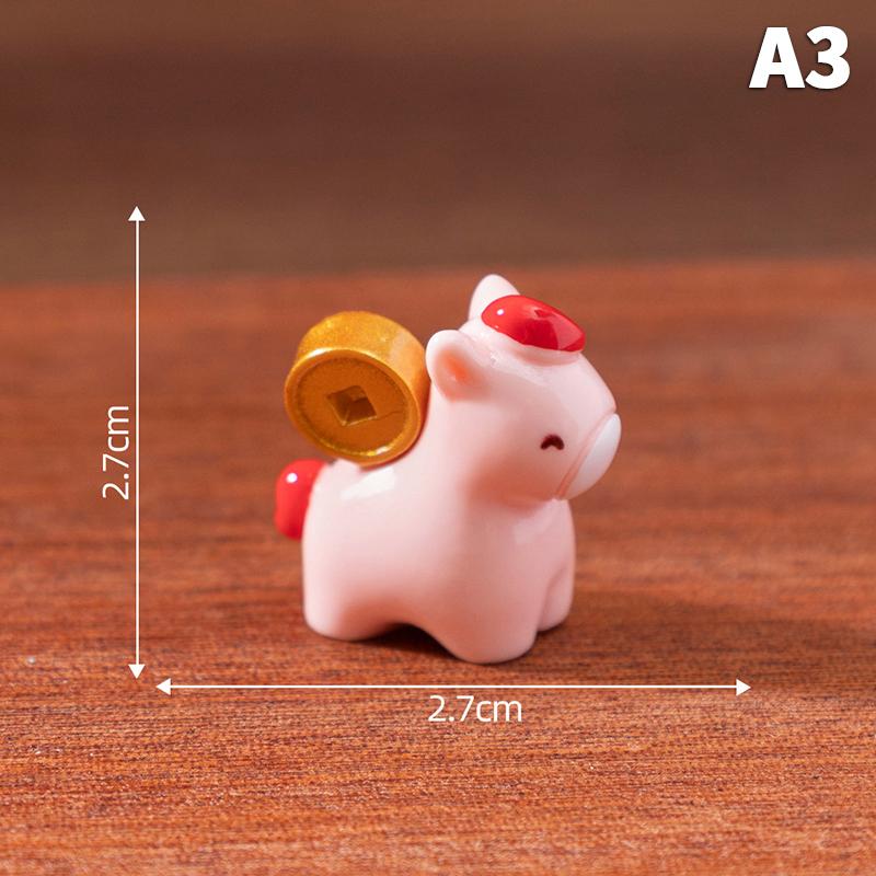 2026 New Year Zodiac Mascot Figurines Miniature Cartoon Lucky Horse Micro Landscape Ornaments Home Desk Decorations Gift
