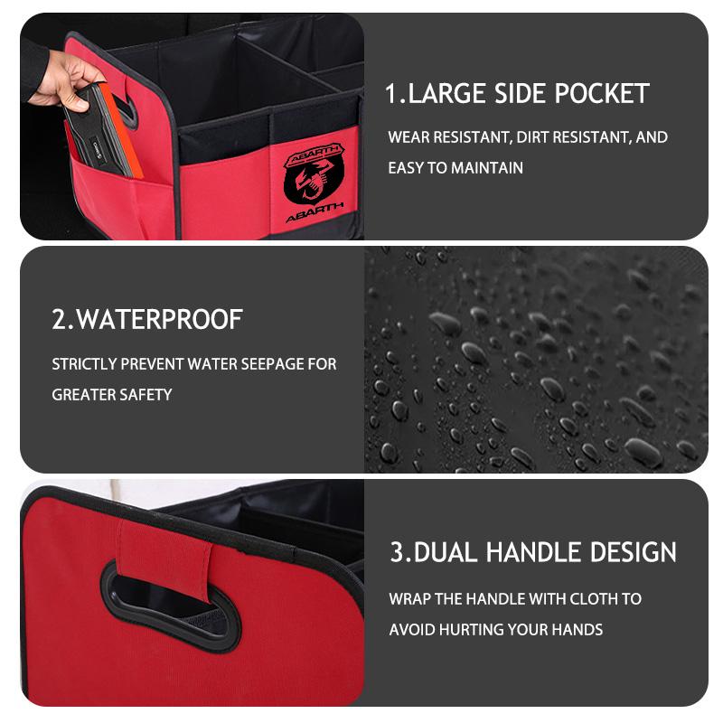 Foldable Trunk Storage Box Waterproof Oxford Cloth O Large-Capacity Organizer Bag For Abarth FIAT 500 Tipo FR Panda Argo Freemont