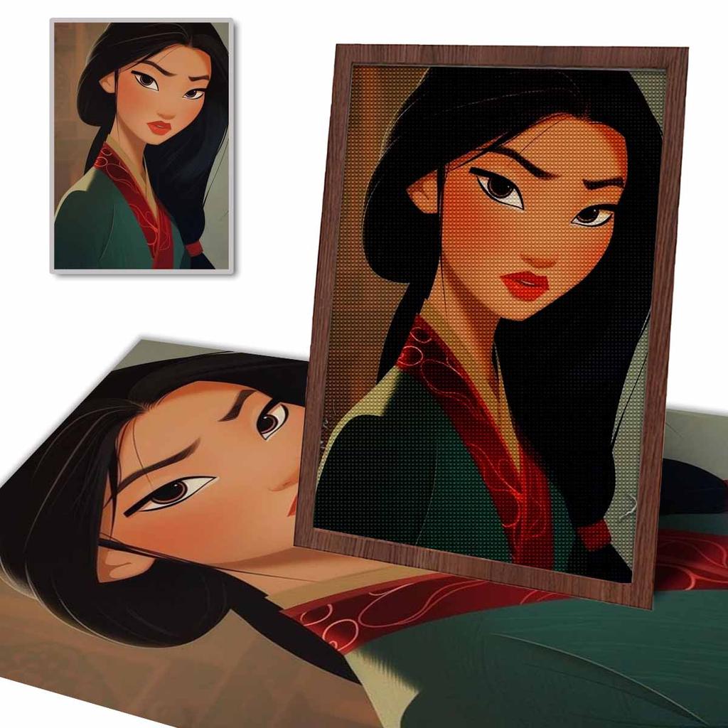 Diamond Mosaic Colorful Diamond Painting Mulan Joined The Army Full Round Embroidery Cartoon Creative Hobbies Wall Decor
