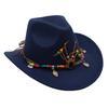 Hot-Selling Western Cowboy Hat Ethnic Style Stage Hat Warped Edge Fedora Hat British European And American Style