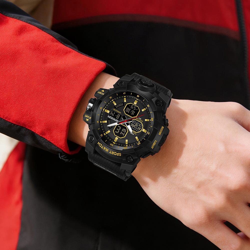 SANDA Top Luxury Watches Men Military Army Mens Watch Waterproof Sport Wristwatch Dual Display Watch Male Relogio Masculino