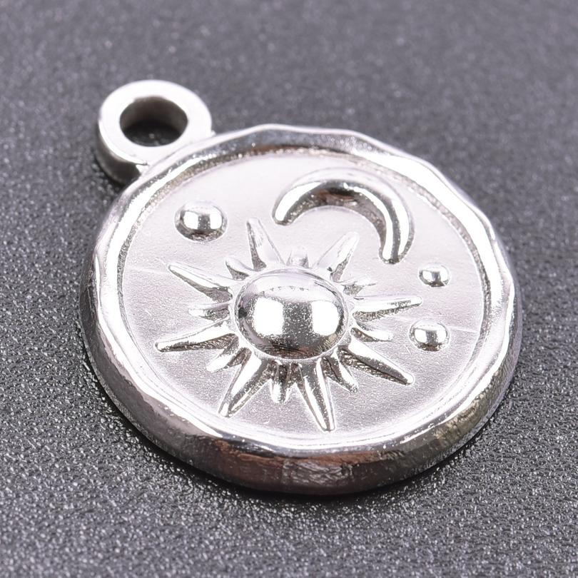 6pcs/Lot Metal Sun Pendant Sunset Sunshine Stainless Steel Charms For Jewelry Making Supplies Fashion Charm DIY Earring Necklace