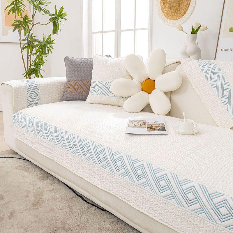 Sofa Cushion Four Seasons Pure Cotton Non-Slip Universal Non-Slip Cotton Simple Modern Cushion Leather Sofa Cover Cover Cloth