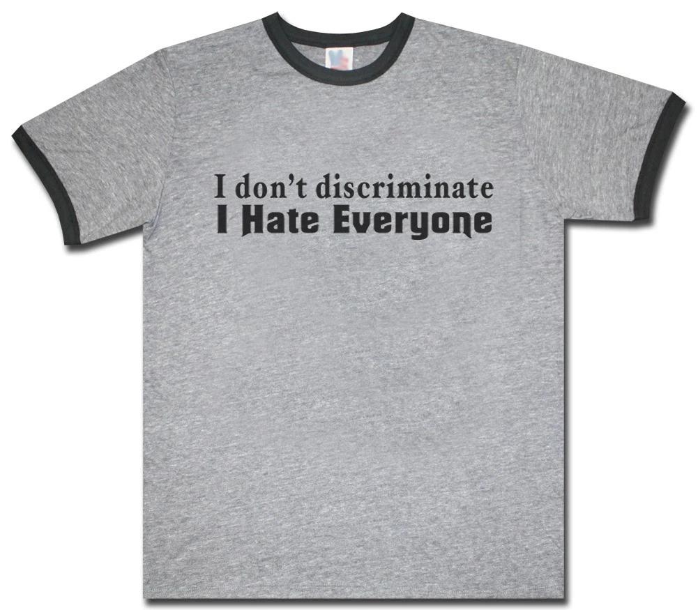 I hate everyone funny saying t-shirts for men gray men s ringer shirt t-shirt S