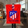 1Pc Atletico Madrid Logo Print Flannel Blanket High Quality Warm Comfortable Cover for All Seasons Perfect for Gifts Home Decor