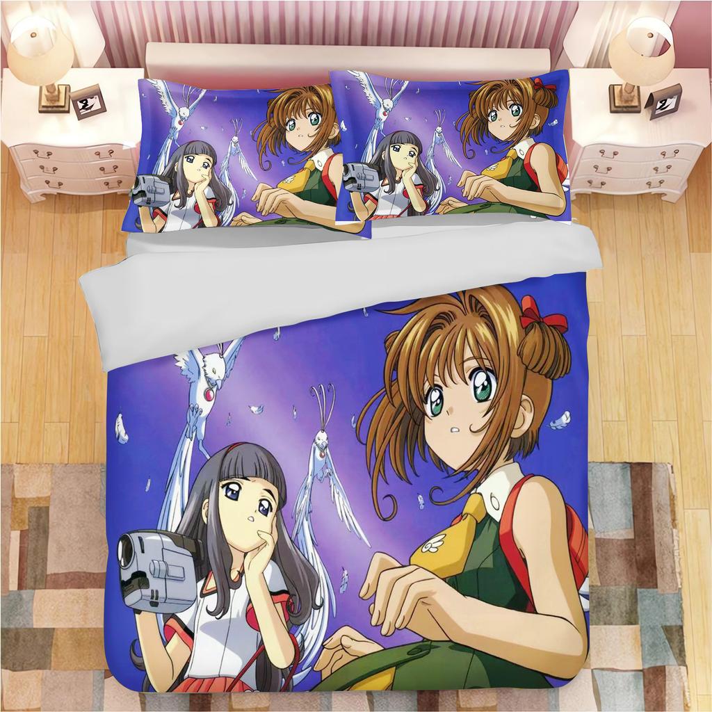 Cardcaptor Sakura Anime Printed Pillowcase Set for Adults and Children Duvet Cover Comforter Home Fashion Boys Girls 3D Bedding