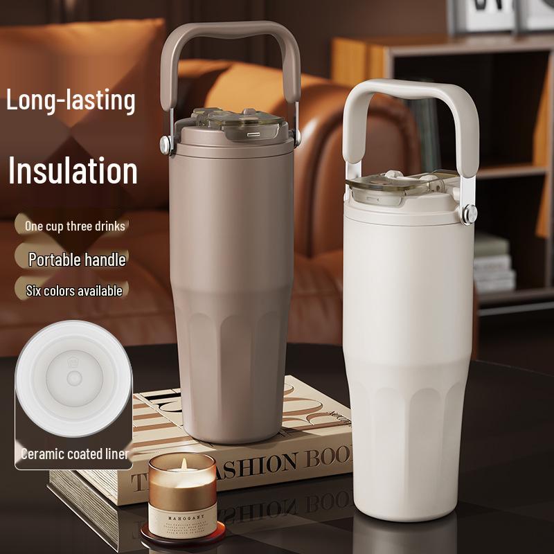 

Portable 316 Stainless Steel Car Thermos with Ceramic Liner - Large Capacity and Insulated Design Truffle Coffee