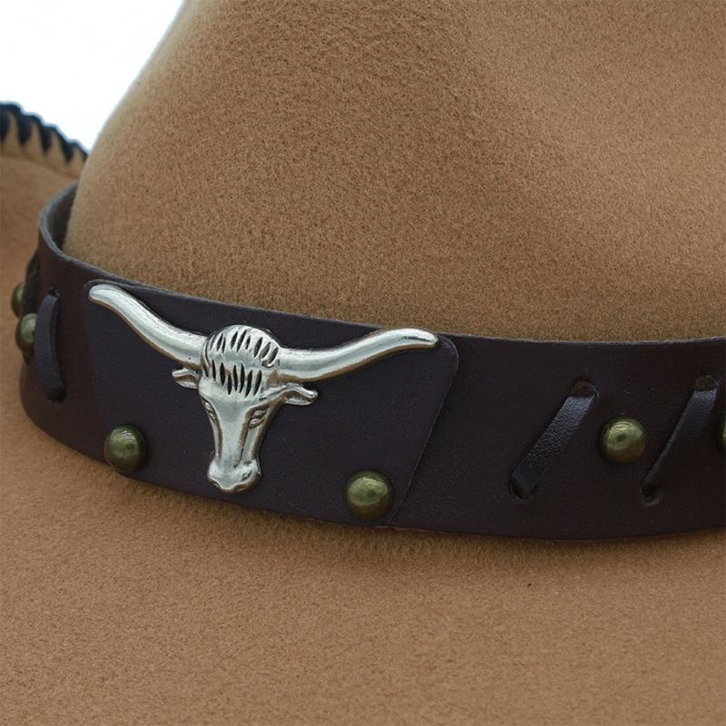 RoleplayCowboy Caps for Adult WideBrim Fedoras Hat with Hat Belt RolePlay Cowboy Hat Carnivals Party Costume Accessories
