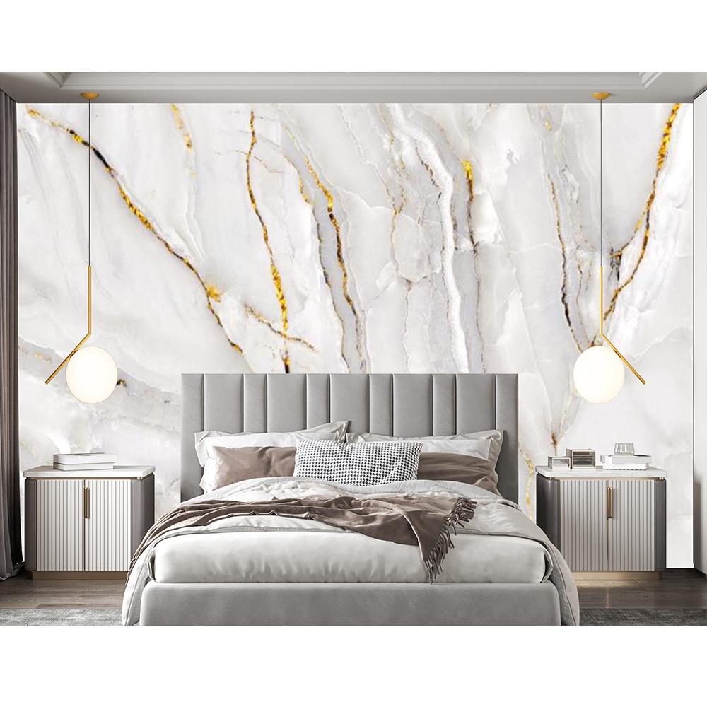 Light Luxury Golden Marble Wall Murals Living Room Bedroom Modern Marble Wallpaper Wall Stickers