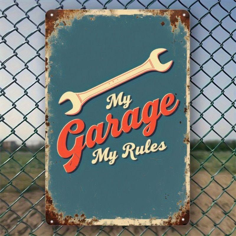 Vintage Garden Tools Metal Painting for Balcony Garage & Garden Decor