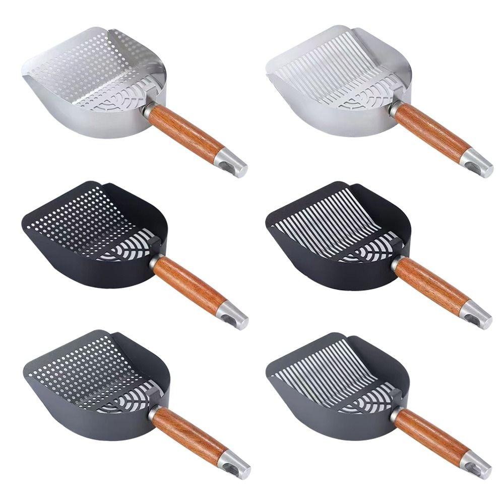 Anti-slip Cat Toilet Scoop with Wooden Handle Cat Poop Cleaning Tools  Pet Cleaning Tools