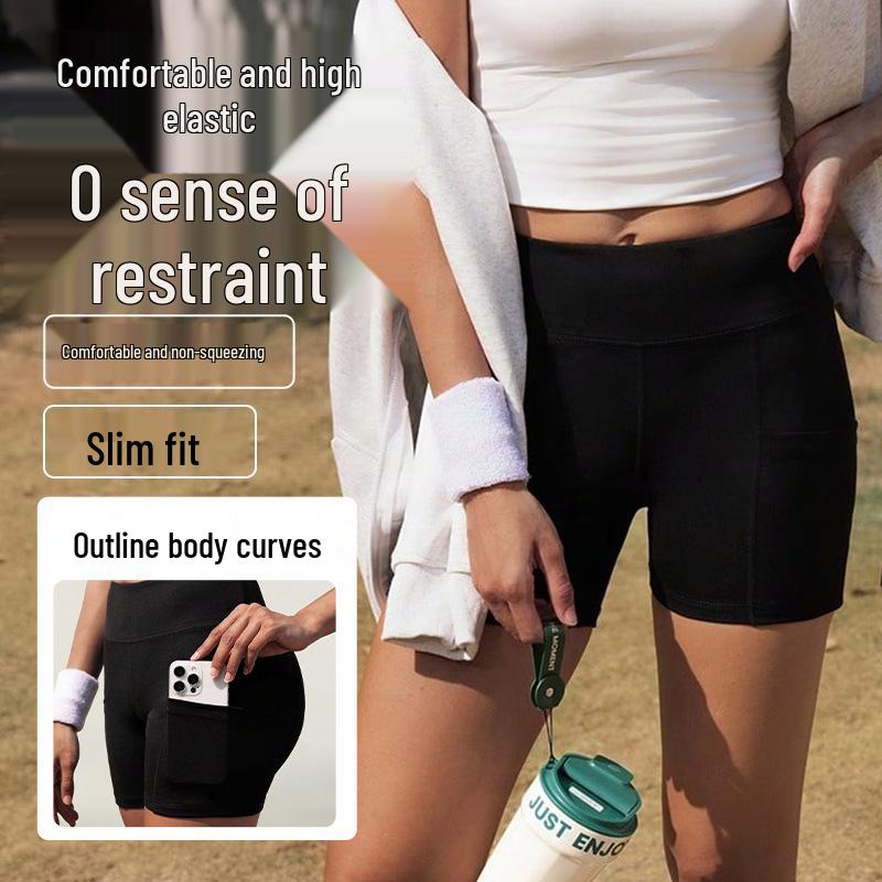 High-Waisted Butt-Lifting Yoga and Pilates Shorts with Pockets Extra Large