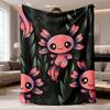 UltraSoft Bohemian Flannel Throw Blanket Suitable for Sofa, Bed & Office Nap - Cute Axolotl Print Bedspread, Plush Bedding for Couch, Bed, Air Conditi
