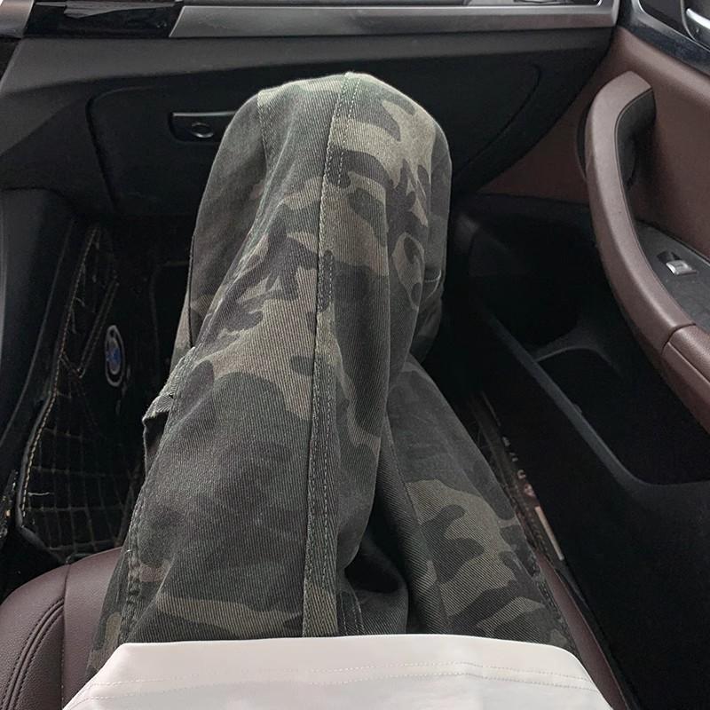 Cleanfit camouflage overalls men's summer American retro vibe logging pants straight jeans