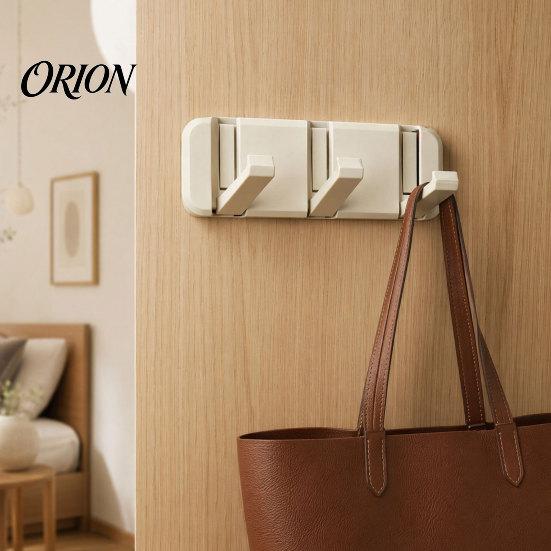 No Drill Wall Hooks Over The Door Hanger Hooks, Foldable Drilling Adhesive Coat Rack, Invisible Space Saving Organizer, for Coats Bags Towels Scarves