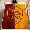 Logo echipă AS Roma, model Pătură de Flanelă, Calitate înaltă Confortabilă pentru Toate Anotimpurile, Decor Casă, Căldură și Confort, Perfectă pentru Cadouri.