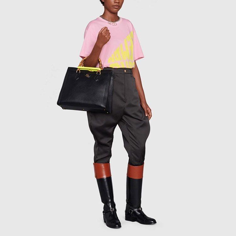 Gucci Women's Lemon GUCCI Print T Shirt Pink/Yellow 615044-XJD08-5673