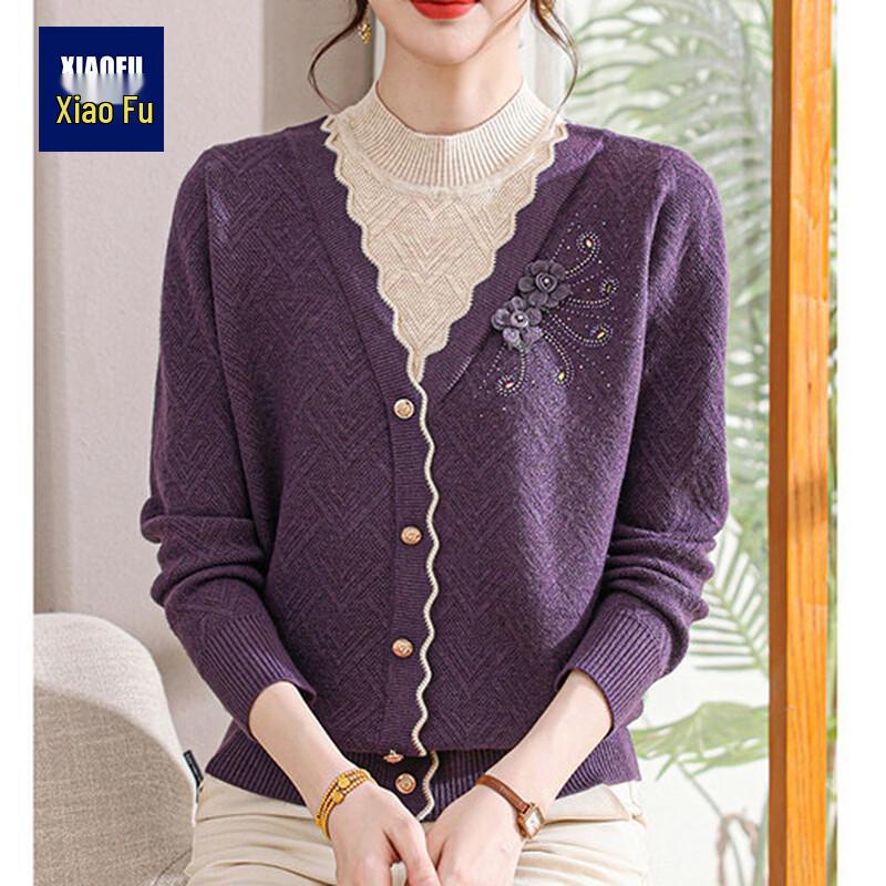 Women's Velvet Lined Mid-Aged Sweater