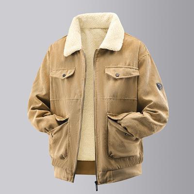 Veste en velours côtelé Veste en coton pour homme Veste d'hiver en velours d'agneau épaissi avec velours Nouvelle Collection